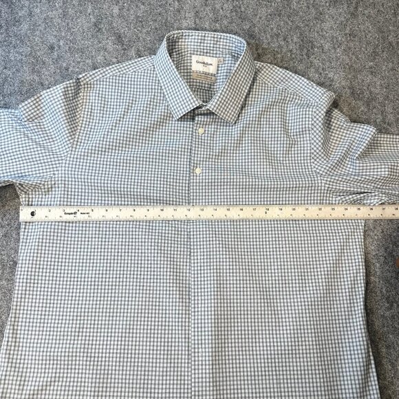 Goodfellow Co Mens Standard Fit Check Shirt Gray White Gingham Long Sleeve XXL - Picture 8 of 15